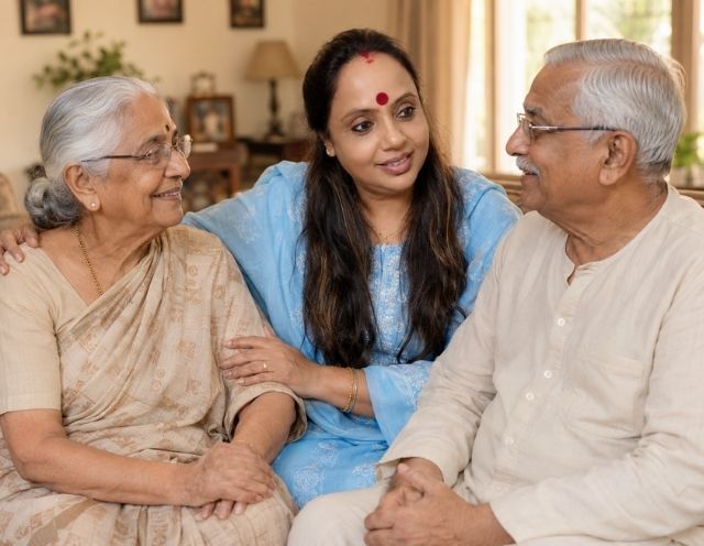 Senior residents receiving care at Ananda Niketan Foundation