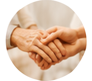 Hands showing care and support
