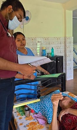 Caregiver checking resident wellbeing